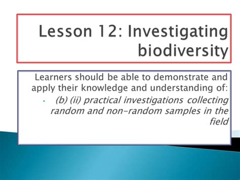 New Spec A Level Biology Ocr Module 4 Chapter 11 Sampling