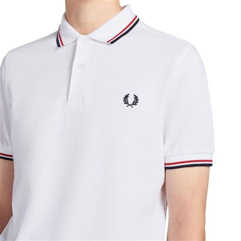 Fred Perry M3600 Mod Twin Tipped Polo Shirt In White