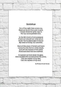 We did not find results for: Invictus by William Ernest Henley - Poem - A4 Size | eBay