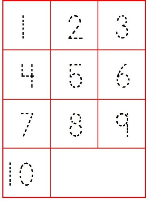 Easy Number Trace Worksheet 1 10 Number Tracing Numbers Preschool