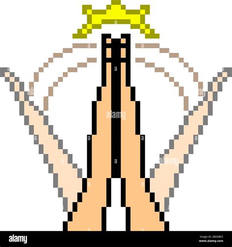 Vector Pixel Art Hand Sign Clap Isolated Stock Vector Image And Art Alamy
