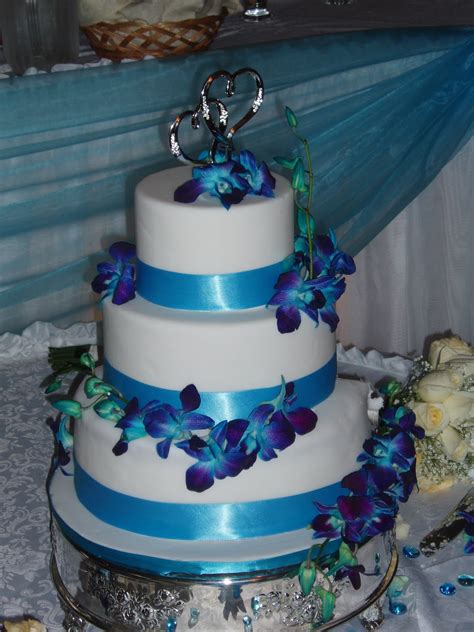 sugarbakers cake design blue orchid wedding cake