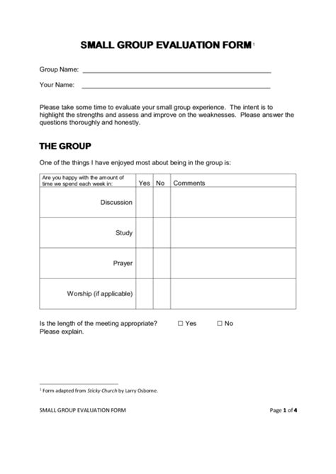 top  group evaluation form templates      format