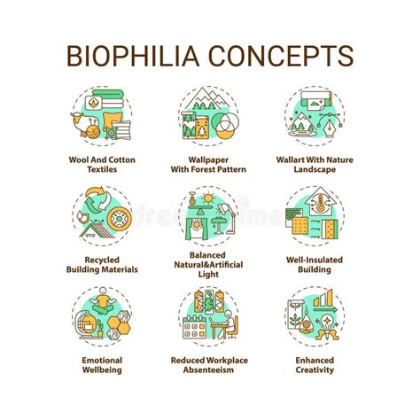 Biophilia Concept Icons Set Stock Vector Illustration Of Abstract