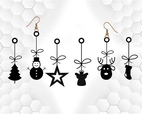 Download Christmas Earrings Bundle svg reindeer bell holly tree ...