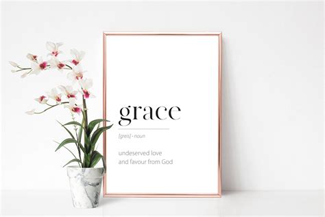 Grace Definition Print Grace Noun Print Christian Art Print Etsy