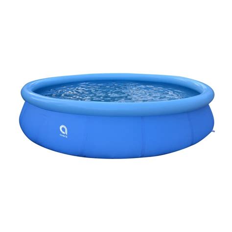 Jleisure 15 Ft X 15 Ft X 36 In Inflatable Top Ring Round Above Ground Pool With Filter Pump And