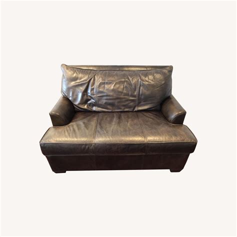 Ethan Allen Leather Sleeper Loveseat Aptdeco