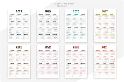 Premium Vector Vector Set Of Minimal Calendars Design 2024 2025 2026