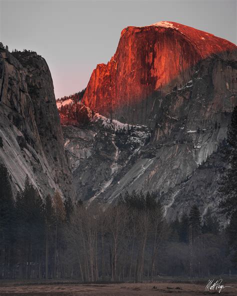 Half Dome Last Light 2020 Yosemite National Park Usa