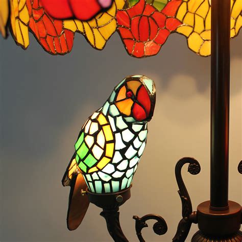 Tiffany stained glass parrots chandelier indoor colorful pendant ceiling light. Tiffany Floor Lamp European Pastoral Retro Style Glass ...