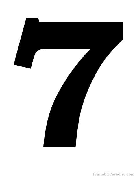 Printable Solid Black Number 7 Silhouette Printable Numbers Number 7