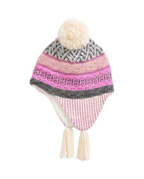 The North Face Fleece Fair Isle Earflap Beanie In Pink For Men Lyst