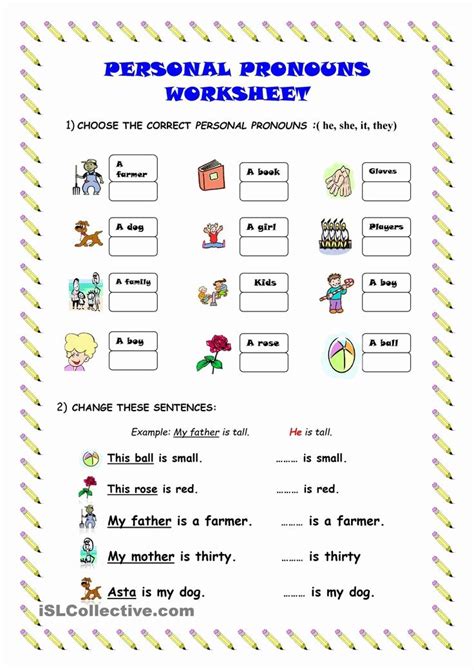 Subject Verb Object Worksheet Kindergarten in 2020 | Personal pronouns