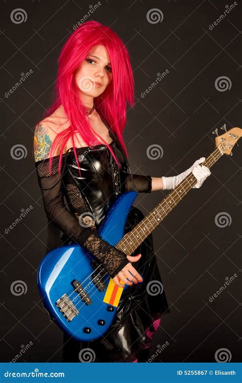 Portrait Of Beautiful Girl With Guitar Stock Image Image Of Face