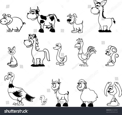 For children, the chicken and the cockerel are close and familiar characters. Set Animals Pets On Farm Cow Stock Vector 69183967 ...