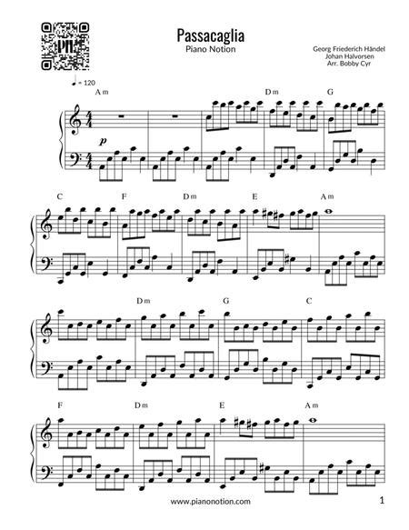 Passacaglia Handel Sheet Music To Download And Print