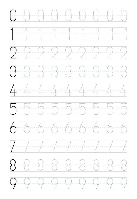 Tracing Worksheets Preschool Worksheets Alphabet Symbols Number Tracing Vector Photo