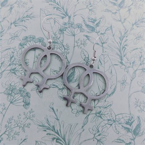 Double Venus Earrings Female Symbol Feminist Jewelry Lgbtq Earrings