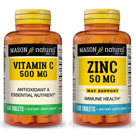 People being treated for cancer should. Mason Natural Vitamin C 500mg + Zinc supplement 50mg ...