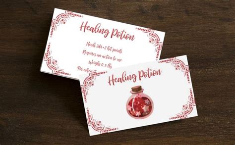 When drunk, a creature regains. Healing potion card printables for Dungeons and Dragons 5e ...