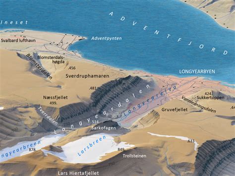 Map Of The Month 112015 3d Map Longyearbyen And Environs International Cartographic Association