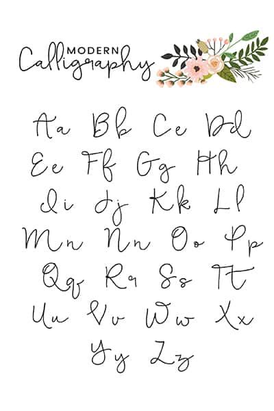 Calligraphy Alphabet Template