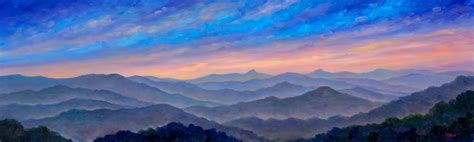 View Table Rock And Hawksbill From Blowing Rock Nc Oil Painting