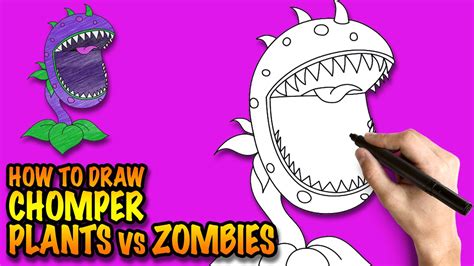 How To Draw Plants Vs Zombies Chomper Easy Step By Step Drawing