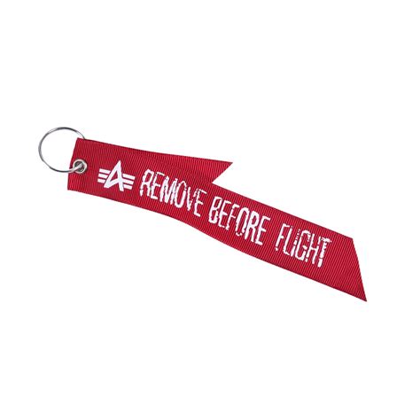 Remove before flight is a safety warning often seen on removable aircraft and spacecraft components, typically in the form of a red ribbon, to indicate that a device, such as a protective cover. alopha_remove_before_flight_3_2 - Reborn