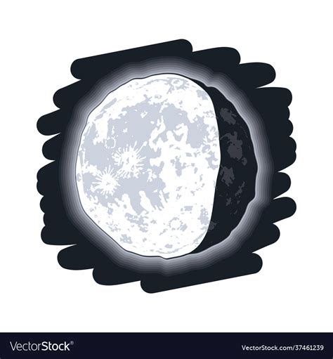 Waning Gibbous Moon Phase Royalty Free Vector Image