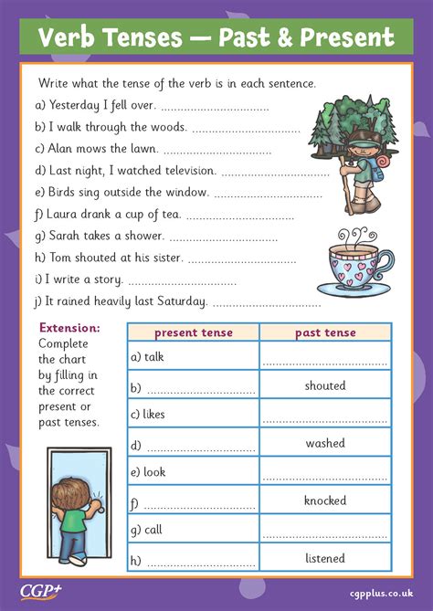 Verb Tenses — Past & Present (Year 2) | CGP Plus - Worksheets Library