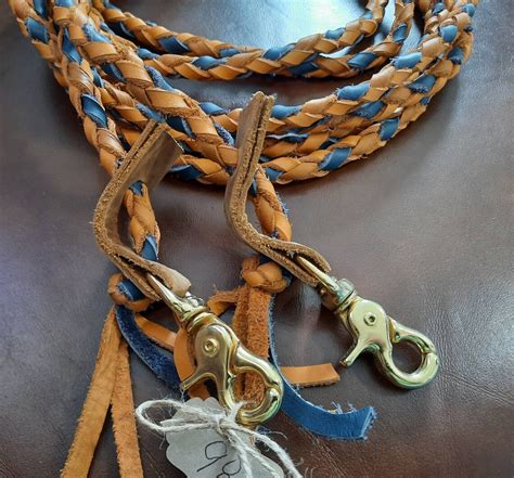 Leather Braided Reins Etsy