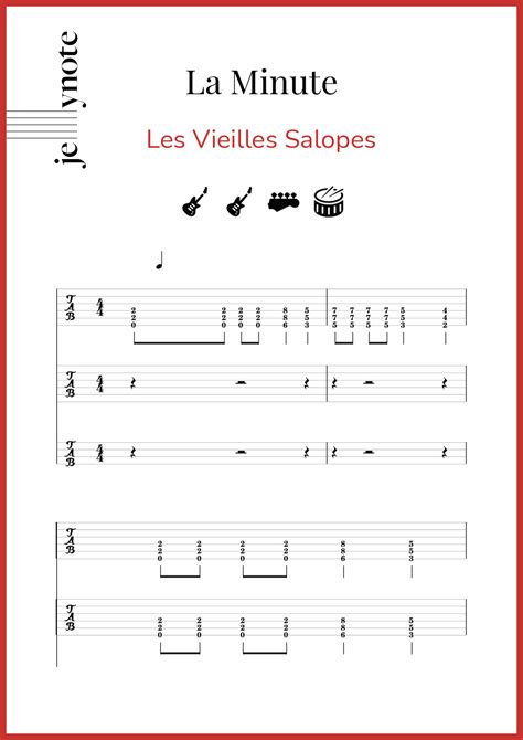 Partition Guitare Et Basse Pour La Minute De Les Vieilles Salopes