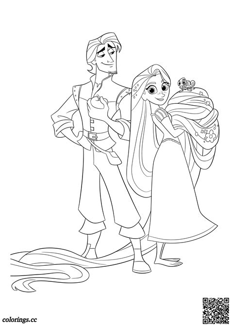 Rapunzel And Flynn Coloring Pages