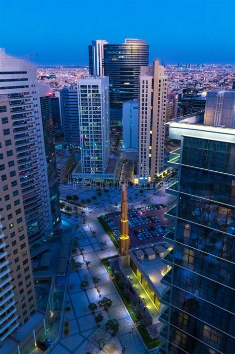 Dubai City Skyline Night View Barsha Heights Uae Editorial Stock Image