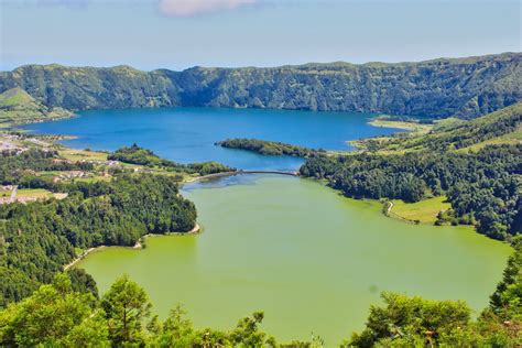 Açores ilha de são miguel. Lagoa das Sete Cidades (Lagoa Azul e Verde) - Photos São Miguel, Azores