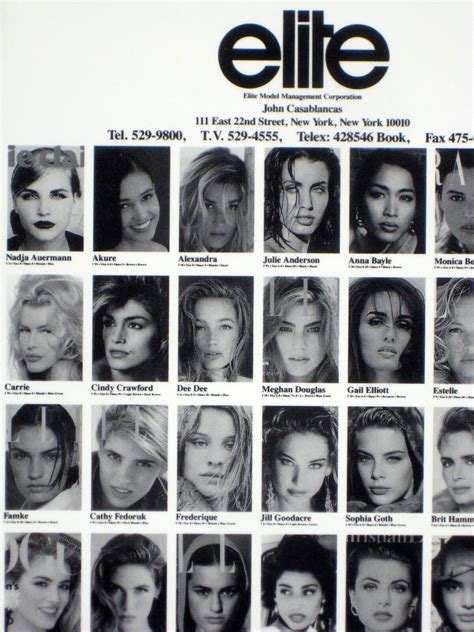 Elite Model Agency Book New York January 1992 Cindy Crawford Naomi Iman