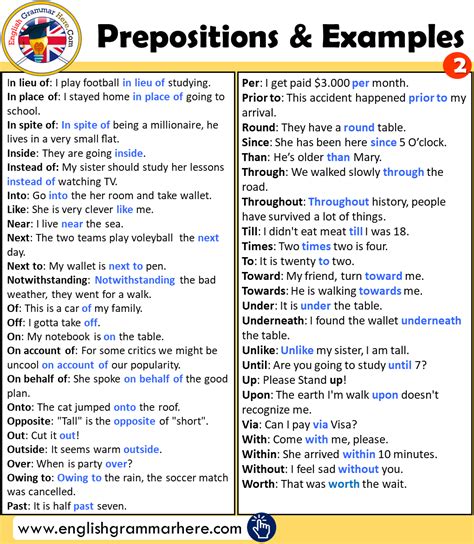 Complete The Statements With The Correct Prepositions