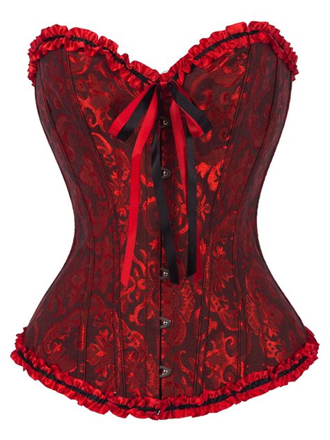 dodoing women satin lace sexy bustier corset basque lace up lingerie g string set s 6xl