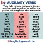 auxiliary verbs grammar lessons english  general