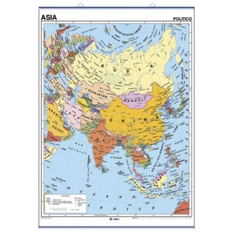 Mapa Mural Asia Fisico Y Politico
