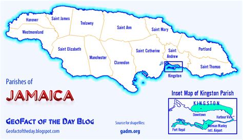 geofact of the day parishes of jamaica — map and info
