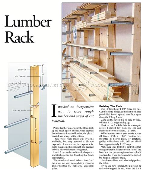 This makes for easy access and allowable storage for a variety of sized boards. Lumber Rack Plans • WoodArchivist