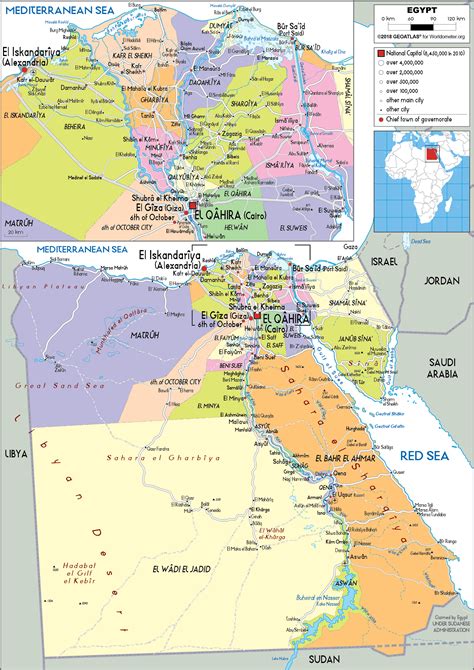 Political Map Of Egypt Map Vectorcampus Map