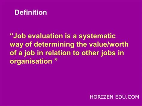 Career — a patterned sequence of occupational roles through which individuals move over the course of a working life, implying. Job Evaluation Definition Methods Objective | Definitions, Evaluation, Business education