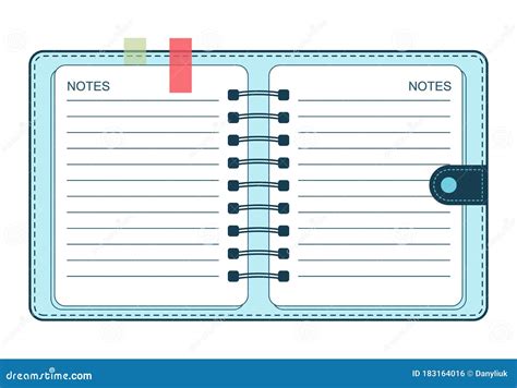 Notebook Diary Planner Vector Illustration Stock Vector Illustration