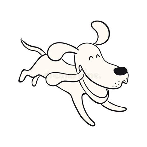 Cute Cartoon Running Dog Illustration Stock Vector Illustration Of