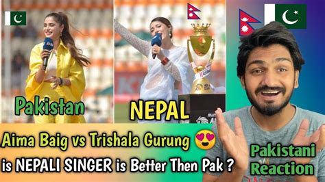 pakistani reaction trishala gurung vs aima baig asia cup performance nepal vs pakistan 🇵🇰 🇳🇵