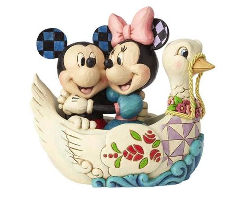 Jim Shore Disney Traditions Mickey And Minnie Mouse In Swan Lovebirds